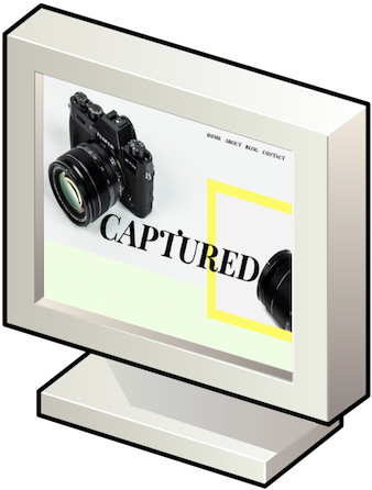 screenshot and link to a photography website called Captured